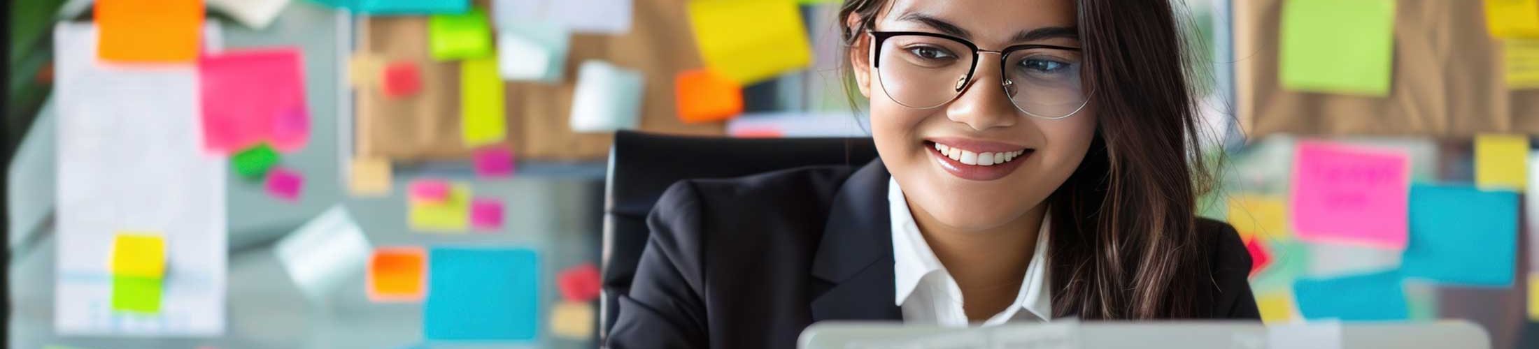 Woman working on computer