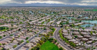 Suburbs aerial view