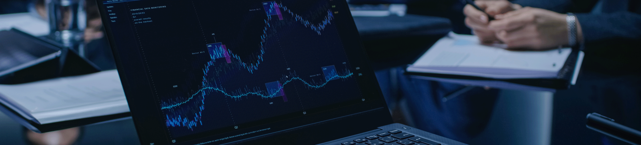 Computer open financial charts