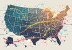 United States map arrow trends